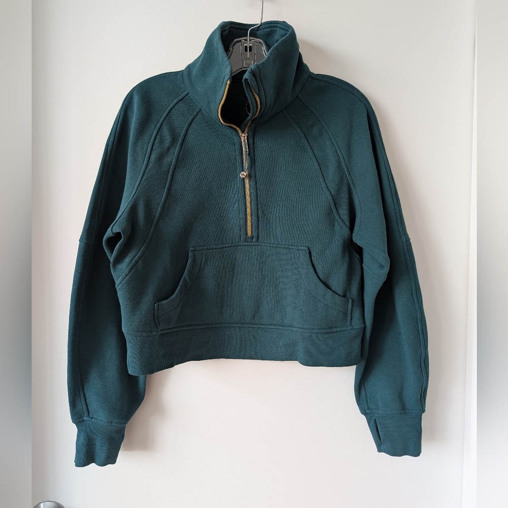 lululemon athletica Teal gold Half-Zip funnel neck Sweatshirt
